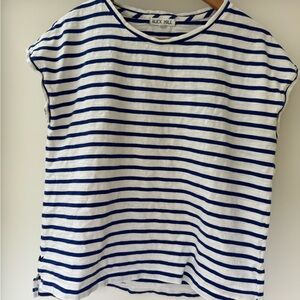 Alex Mill Blue/White Striped Muscle Tee. Size Medium.